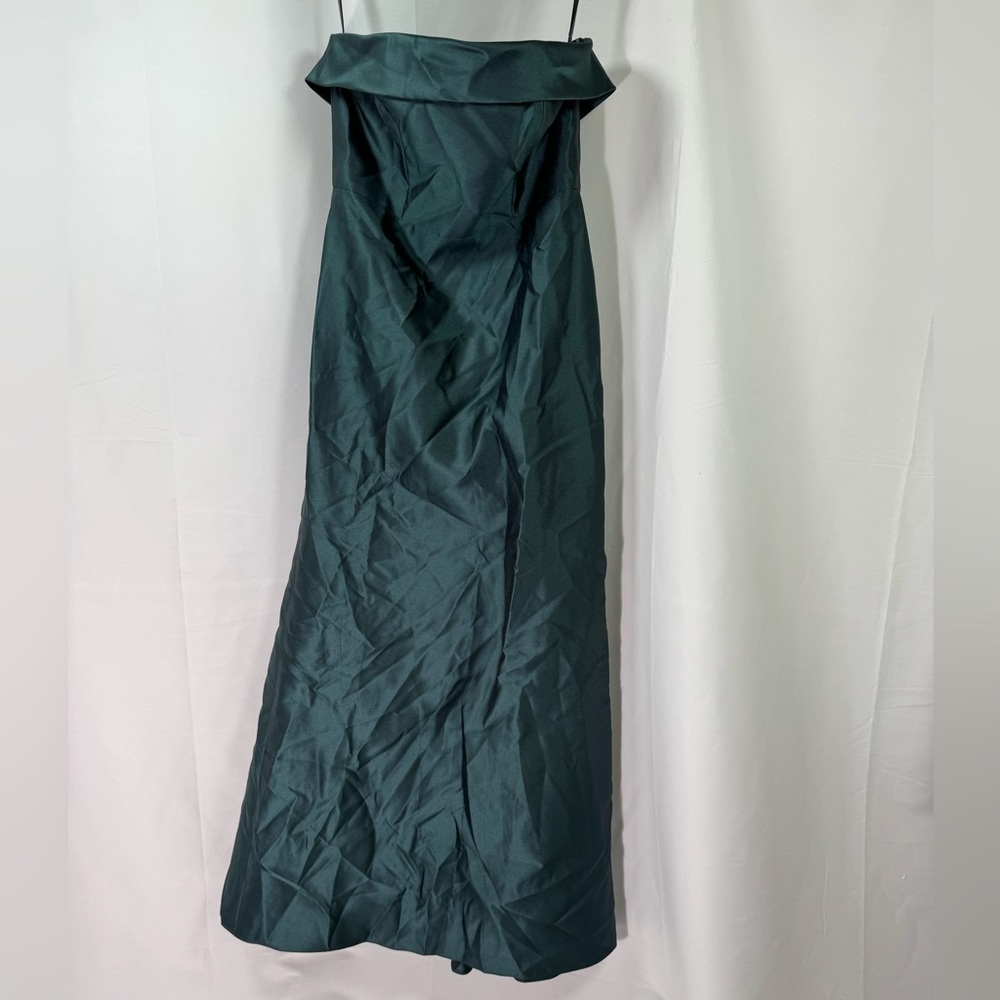ALFRED SUNG Strapless Teal Evening Gown